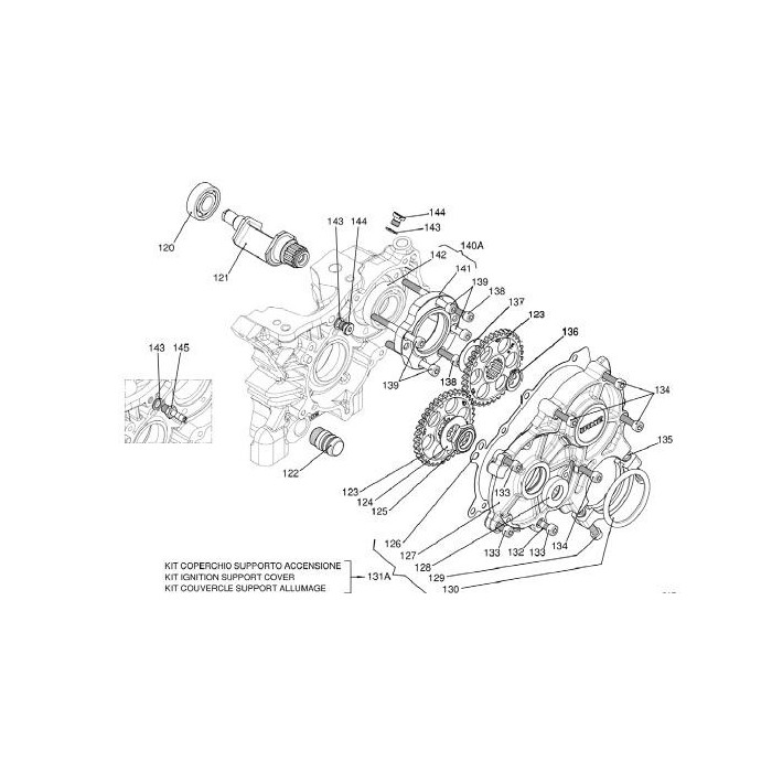Support de roulements KF IAME arbre intermédiaire, MONDOKART