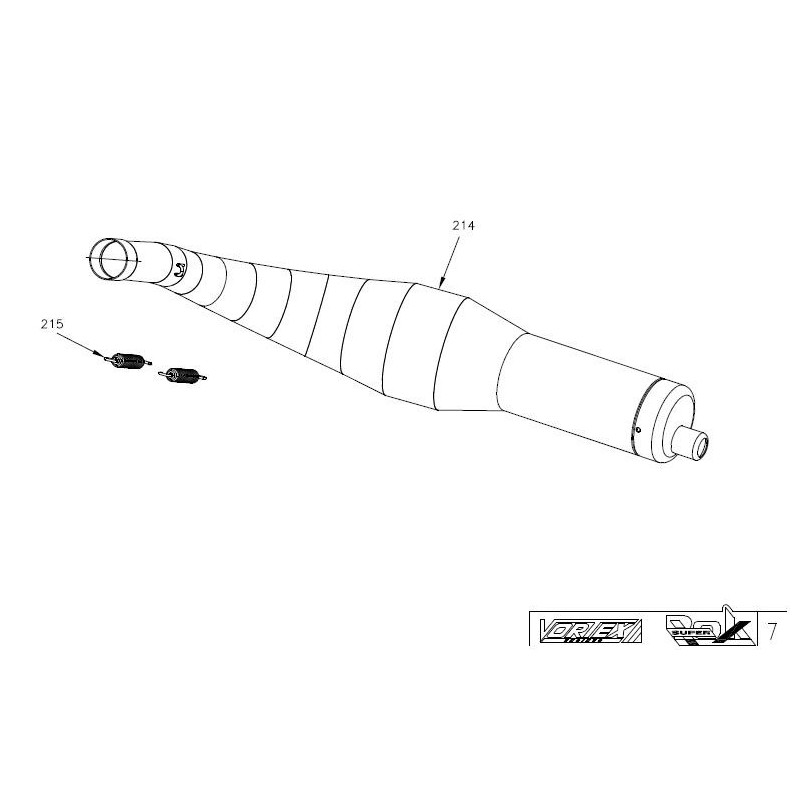 Vortex Muffler Exhaust RokGP (ex SuperRok), mondokart, kart