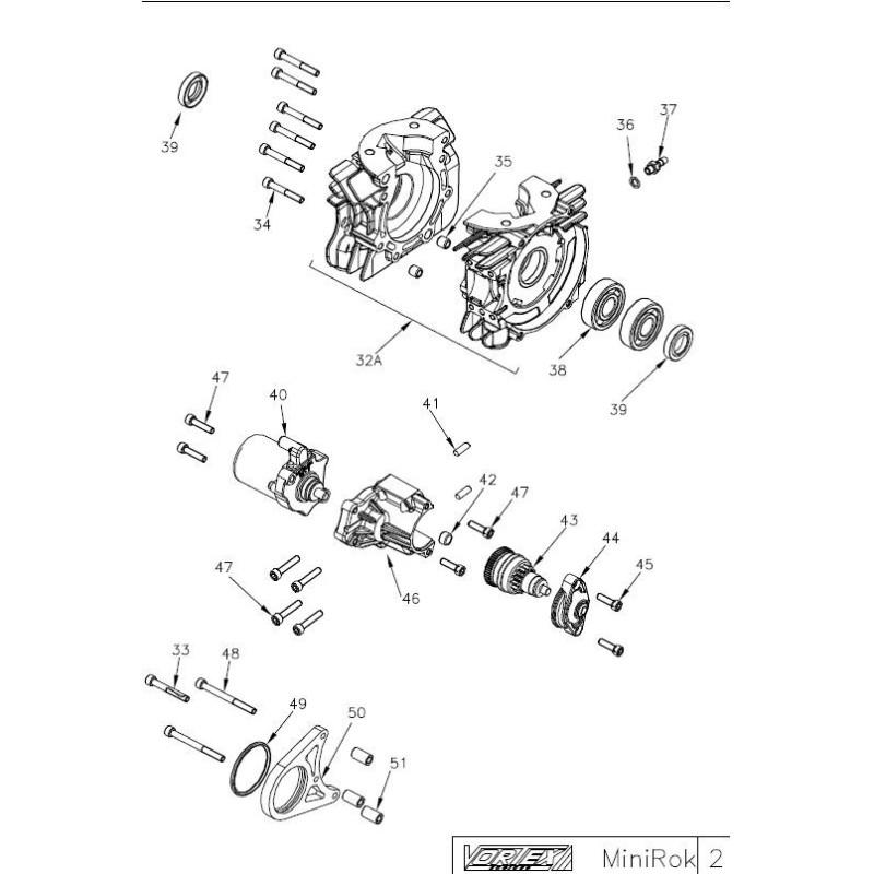 Coperchio rinvio avviamento Vortex, MONDOKART, kart, go kart