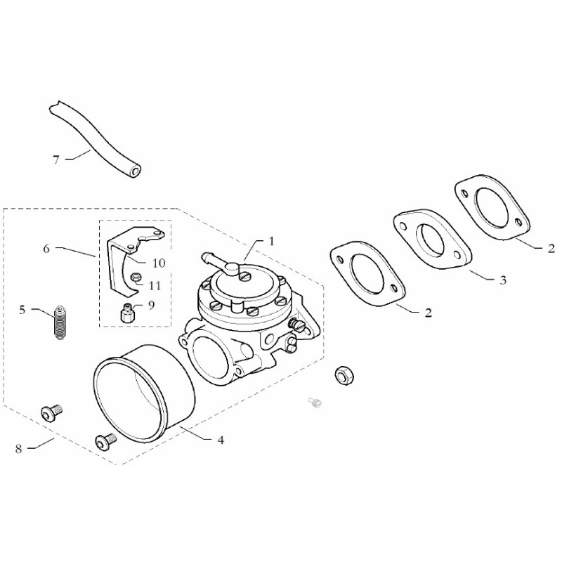 Tube socket depression 11cm for all engines, mondokart, kart