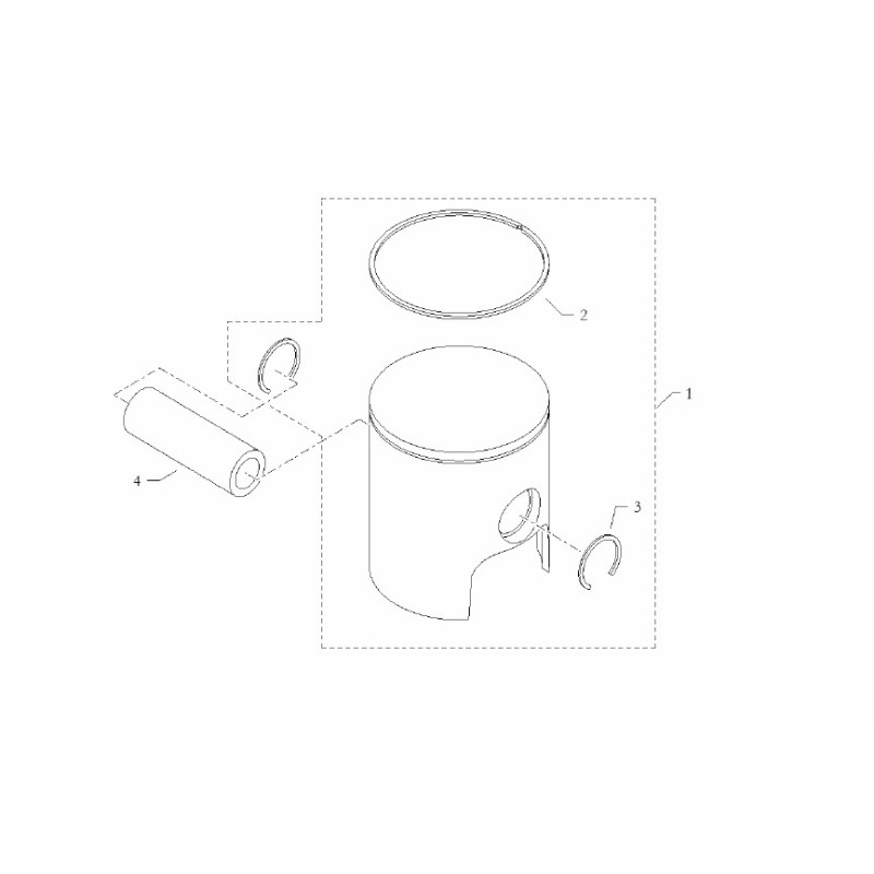 Kolbenbolzen EKA 125cc 14x45x10 Biconic, MONDOKART, kart, go