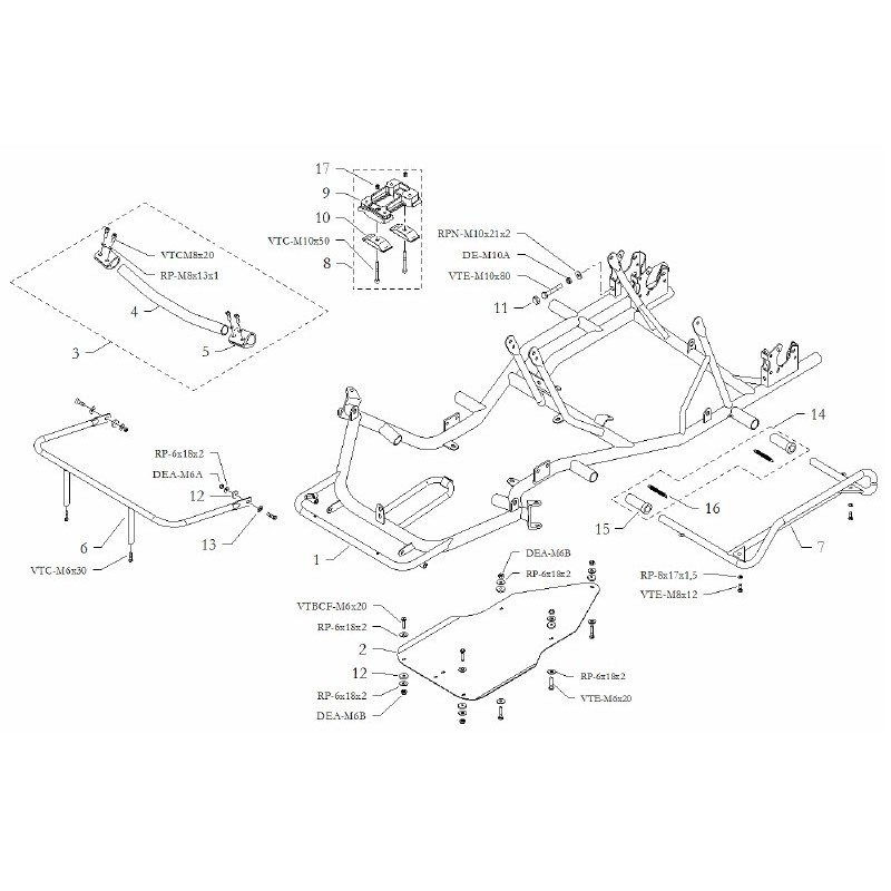 Bride pour barre BirelArt Freeline, MONDOKART, kart, go kart