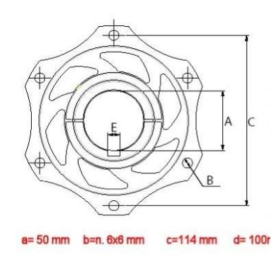 Portadisco 50mm aluminio anodizado, MONDOKART, kart, go kart