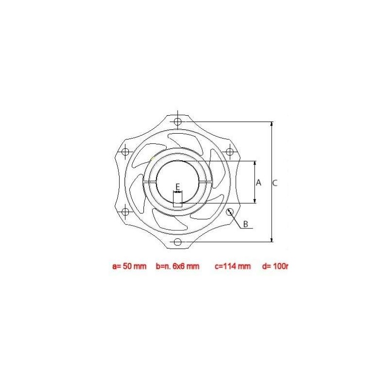 Portadisco 50mm aluminio anodizado, MONDOKART, kart, go kart