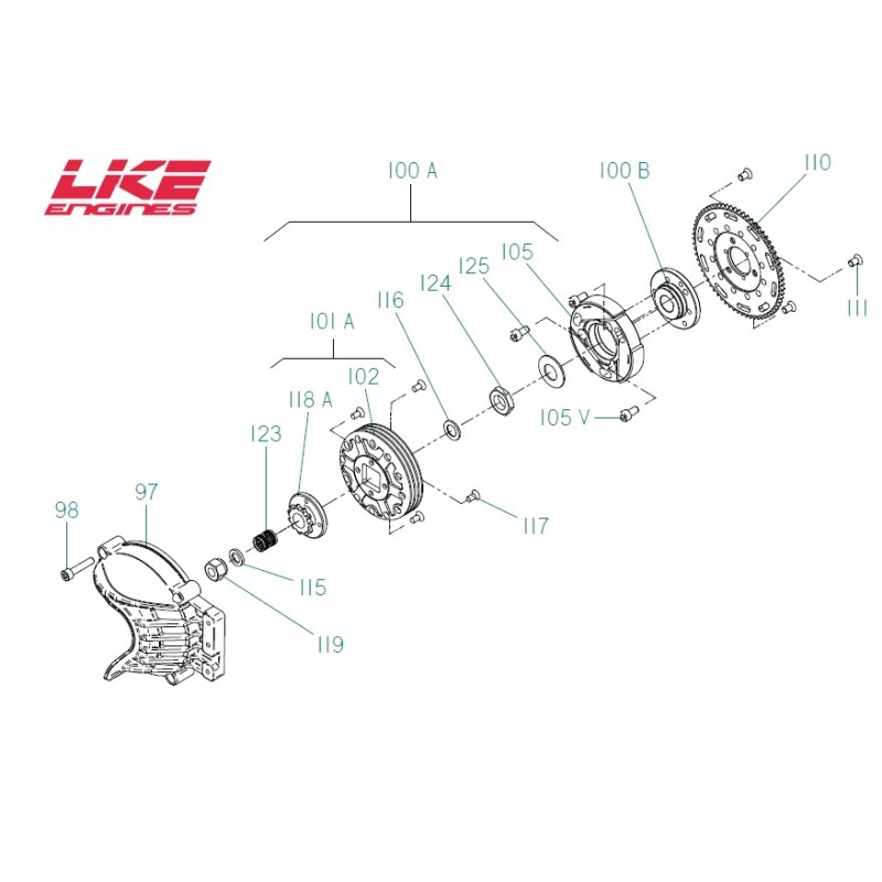 Rondelle Belleville embrayage LKE R12 R14, MONDOKART, kart, go