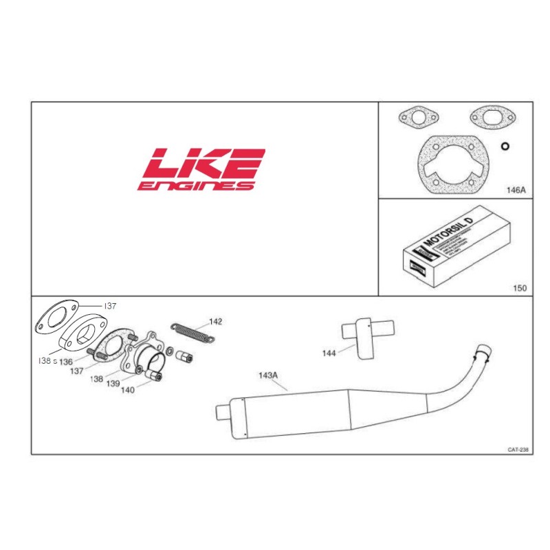 Auspuffdichtung LKE R12 R14, MONDOKART, kart, go kart, karting