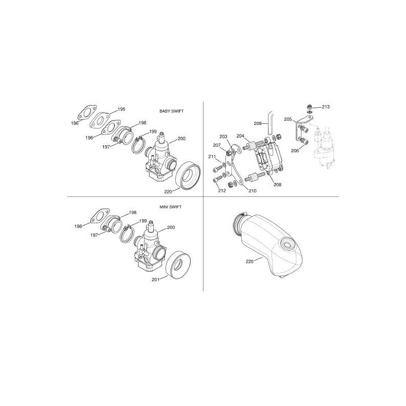 Carburetor Connection PHBG 18 Mini 60cc, mondokart, kart, kart