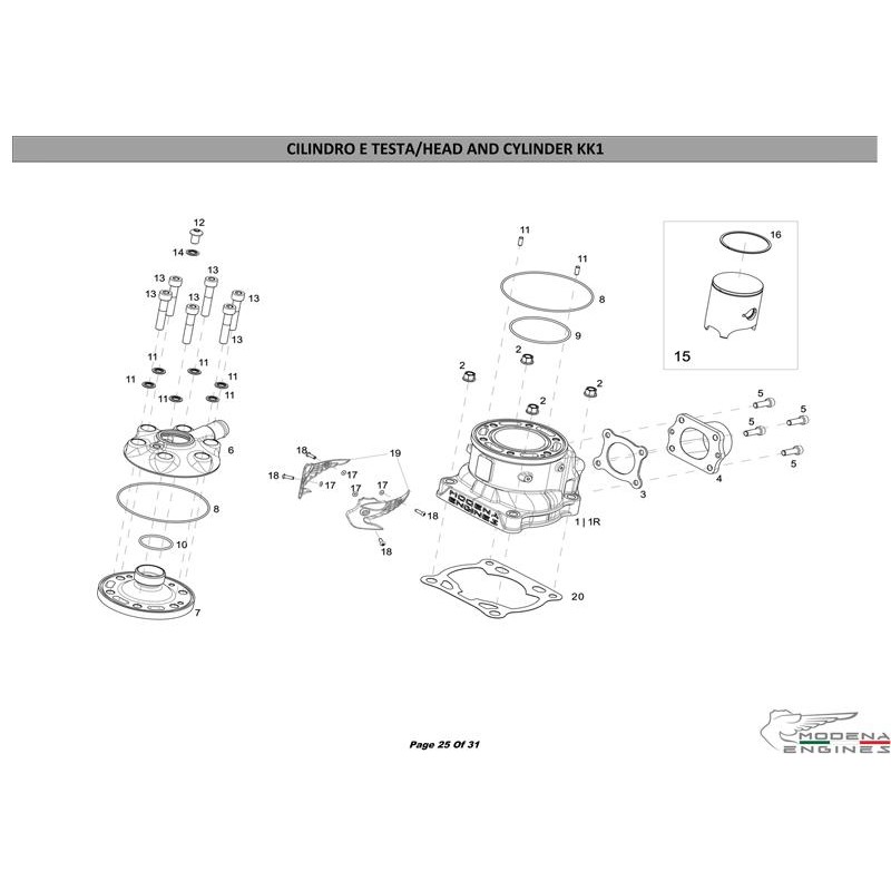 Joint Embase Cylindre 0,30 Modena KK1 MKZ, MONDOKART, kart, go