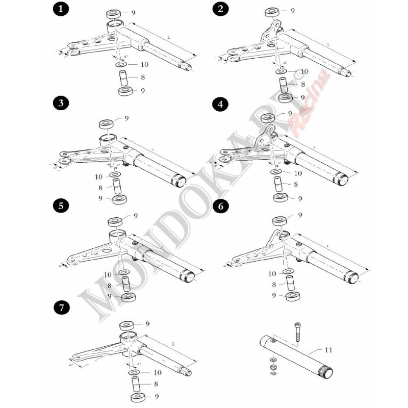 Achsschenkel SA-10x135-E / 17/32 BirelArt Easykart, MONDOKART
