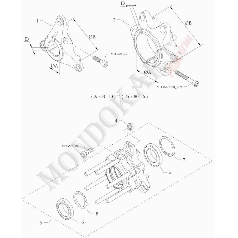 Porte Disque fixe 30x80-6A HQ 11 BirelArt, MONDOKART, kart, go