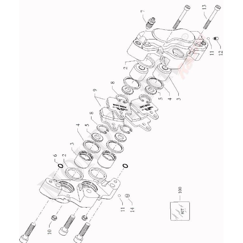 Kit Reparación Pinza Freno RR-l25x4 x2 I38 BirelArt, MONDOKART