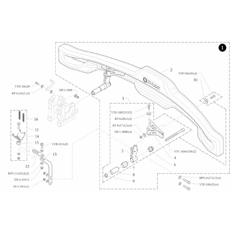 Extensión soporte silenciador BirelArt, MONDOKART, kart, go