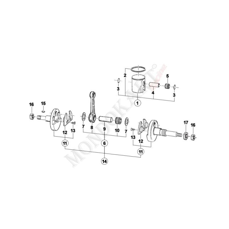 Nut M16x1 linke Kupplung TM 60cc mini, MONDOKART, kart, go