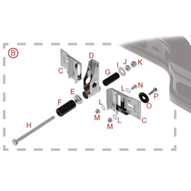 Support pare-chocs arriere KF KZ OTK Tonykart, MONDOKART, kart
