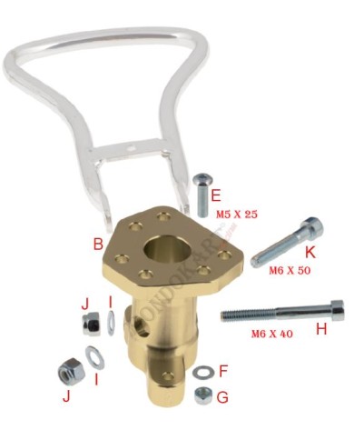 Aluminium moyeu de volant de direction - 6 trous avec levier de support d'embrayage OTK TonyKart