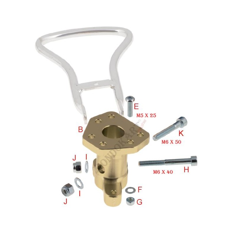 Mozzo volante alluminio - 6 fori con supporto leva frizione OTK