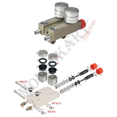 Piston Bomba Freno BS5 - BS6 - BS7 Ø 13 - 8 mm OTK TonyKart
