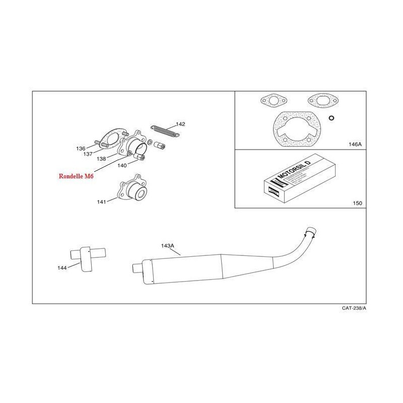 Dado scarico 6mm Iame Swift 60cc X30, MONDOKART, kart, go kart